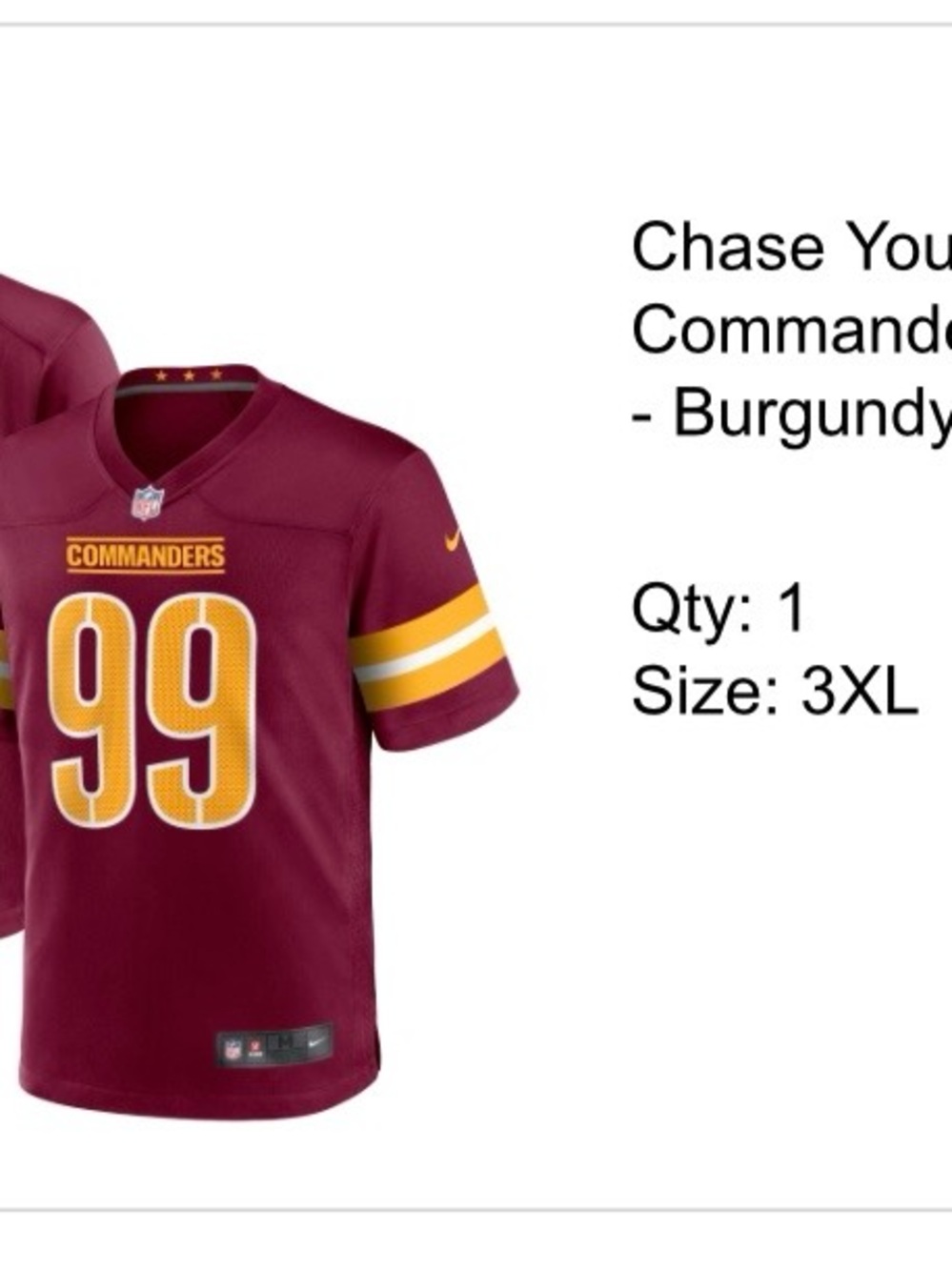 Nike Burgundy Football Jersey with Gold and White Accents